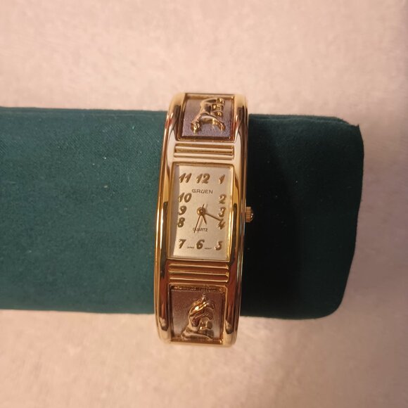 Vintage Gruen Panther Two Tone Hinged Bangle Watch. - Picture 5 of 6